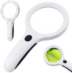 Verk Group Lupă de citit manuală cu mărire 4x, 8 LED-uri și detector UV (09064)