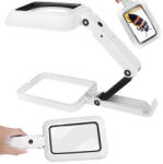 Verk Group Lupă de birou cu LED, mărire 3x, pliabilă, alimentare USB, în culori alb-negru (09154)