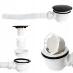 Aquaparts Zuhanytálca szifon fi 90 mm, fekete, flexibilis csővel (SY-04-B)