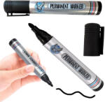 VERK GROUP Marker permanent negru, rezistent la apă, vârf rotund de 2mm (24388)
