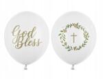 Party Deco Lufik, 30cm, God Bless, pasztell fehér, 50db