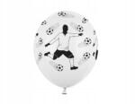 Party Deco Lufik 30cm, Labdarúgó és labdák, pasztell fehér, 50db