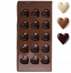 Artemis Szilikon Forma, szív alakú, 22×11.5×2cm, pralinékhoz, barna (VD-151744)