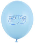 Party Deco Lufik, 30cm, Cipő mintás, Pastel Baby Blue, 50 db