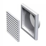 VENTS MV négyszögletes műanyag rács szúnyoghálóval - 125 , 186x186 , Nincs