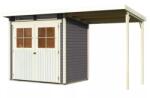 Karibu fából készült kerti ház KARIBU GLUCKSBURG 2 + egy menedéket 190 cm (83230) terragrau (LG3490)