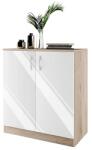 Bogdan Furniture I Шкаф Мебели Богдан Модел 276/ 3009, с два рафта, плавно затваряне, Сонома арвен/бял гланц