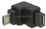 Delock Adapter USB 2.0 Micro-B apa > USB 2.0 Micro-B anya elforgatott végű, fekete (DL65668) (DL65668)