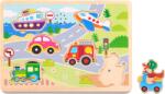 Tooky Toy Дървен музикален пъзел Tooky Toy от 7 части - Превозни средства (064_TL064N) - ozone