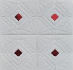 DEGRETS Tapéta DEGRETS 99232 Öntapadós 3D Tapéta rombusz fehér-piros, Méret: 70cm x 70cm x 8mm (99232)