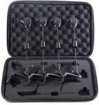 FishEdge 4 db FishEdge sötétszürke swinger készlet, hordtáskával, állítható súllyal, különböző színű LED világítással, jack csatlakozóval (SWG-X4-DARK-GRAY)