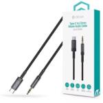 DEVIA iPure Series Woven AUX 3, 5mm jack/Type-C audio kábel 1m - fekete (ST111943)