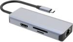 Proove IRON LINK 6-в-1 хъб Type-C, 2x USB 3.0, четец за SD/TF карти, RJ45 (LAN), HDMI, алуминий, за Windows/Mac (HBI700010004)