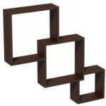 JKH Fali Polc Modulos Összefonódó Négyzet Wenge 3 db-os