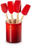 Le Creuset Ustensile de bucătărie, set de 4 buc, cu stativ, CERISE, Le Creuset (LECR79003000600000)