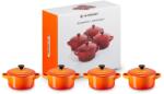Le Creuset Farfurie pentru cuptor 10 cm, 250 ml, set de 4 buc, FLAME, gresie, Le Creuset (LECR79212100900100)