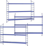 PremiumXL Fali Polc Strängnäs Állítható Polcokkal 3-es Szett Kék