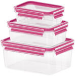 emsa 515584 élelmiszertároló doboz Téglalap alakú Zöld, Átlátszó 3 db (515584)