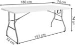 SPRINGOS Gf0108 összecsukható Katering Asztal 180 X 74 X 74 Cm (gf0108)