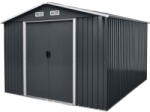 Strend Pro Kerti ház, Strend Pro Garden, 301 x 303 x 214 cm, antracit, korrózióálló fémlemez, 20%-kal vastagabb lemez, dupla tolóajtó, 4 szellőzőnyílás, horganyzott keret (TC2172913)