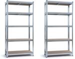  2db Salgó polc, 5 szintes 180x90x40cm, horganyzott