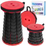  Összecsukható teleszkópos kempingszék zsámoly - piros (KX4981)