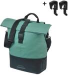 Basil Cove Shopper egy részes táska hátsó csomagtartóra, jobb vagy bal oldalra, gyorsrögzítős (MIK Hooks), 16L, zöld-fekete