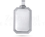  Ezüst gravírozható fazettált téglalap medál - 38 x 20 mm (AG28597) AG28597