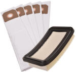  5x porzsák + mosható szűrő Flex S44 l ac, S33, VCE33, VCE44, NILFISK ATTIX 33, 44, STIHL SE 133 ME porszívókhoz