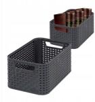 Keter Doboz Univerzális kosár szürke Curver Rattan S 205826 fogantyúkkal Kosár (205826)