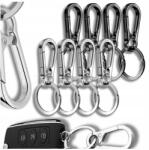  Fém Kulcstartó Táskához, Kulcsokhoz, Karabinerrel, Kulcskarikákkal, 8 darabos szett (Metalowy Brelok do kluczy karabińczyk)