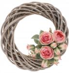 Trend-Deco 35cm fűzfavessző koszorú, kerek, szürke, lakásdekorációhoz (#7988)