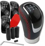  Univerzális bőr sebességváltó gomb, fekete, manuális váltóhoz