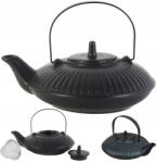 HowHomely Zenkai kerámia teáskanna, 600 ml, fekete, keleti stílus, szűrővel (HH-4554)