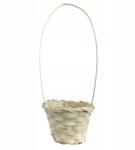 Luk Bambusz virágkosár, fehérített, 33cm, ajándékkosár (#6501)