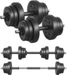 SONGMICS Kézi súlyzókészlet 2 x 10kg műanyaggal bevont súlytárcsákkal, fekete (SYL20HBK)