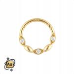 OTHER Piercing Arany Clicker karika, 14K Au, 1, 2/8mm, Crystal