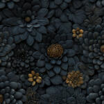 Takoy Funkcionális jersey anyag pólóra 210g fekete 3D-s virágok Vesia