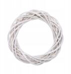 Luk Fehér vesszőkoszorú dekoráció, 25cm, esküvői dísz ajtóra, falra (27121-25W)