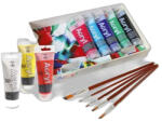 Primo Akrilfesték PRIMO HOBBY & PROFESSIONAL 8x75ml+ 1db festővászon 18x24cm+5db ecset készletben (F4201BOX3)