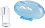 AKUKU A0263 - Szilikon fogkefe és ínymasszírozó tokban - Kék (A0263)