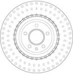 TRW DF6149S féktárcsa, szellőző, 345mm, fekete, Audi A4, A5, A6, A7, Q5, Porsche Macan