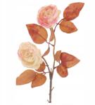  Műrózsa ágak, 65cm, őszi dekoráció, sárga és narancssárga árnyalatok, 1 db (#9795)