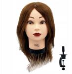 Michel Philippe Női Fodrászati Gyakorlófej, barna, 100% emberi haj