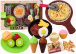 LEAN Toys Set de mâncare pentru copii: Pizza, Friptură, Înghețată și Accesorii, 26 de piese (18120) Bucatarie copii