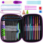 Verk Group Set complet de croșetat colorat cu husă, 0, 6-6, 5 mm, 50 de piese (15868)