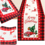 Verk Group Fășie de masă decorativă de Crăciun, cu motive festive, 220x38 cm (26185) Fata de masa