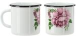 BackHomeLiving Cană emailată - 11 cm, trandafir - alb (EMA9037)