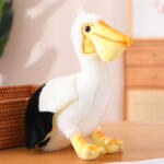 LEAN Toys Pelican de pluș cu elemente negre pe aripi, 24 cm (13949)