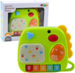 LEAN Toys Pian interactiv în formă de dinozaur verde pentru copii mici (22638) Instrument muzical de jucarie